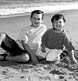 A traditional black & white portrait on the beach