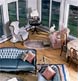 A bird's eye view of a living room in a new house