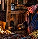 Blacksmith in action, Bowdoinham, ME.