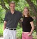 Brother & Sister outdoors at their home.