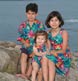 Three siblings on location at Land's End, Bailey Island.