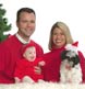 A Christmas family portrait in studio.