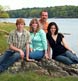 A family at our outdoor studio in Harpswell.