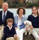 A family of four and their dog at Harpswell.