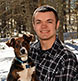 Senior Portrait with his puppy, at his home, in the snow!