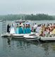 Wedding on a dock in Cundy's Harbor, Maine.